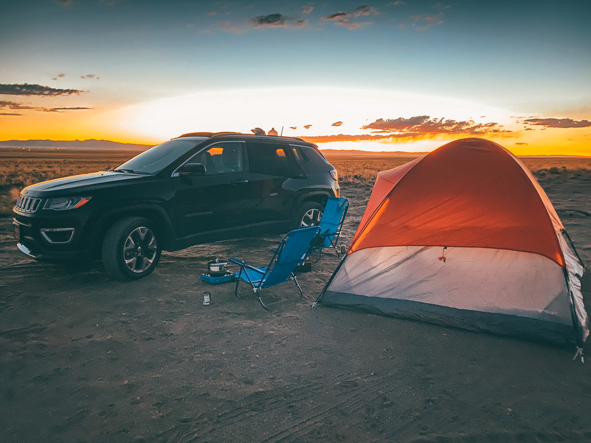 jeep and tent camping in colorado